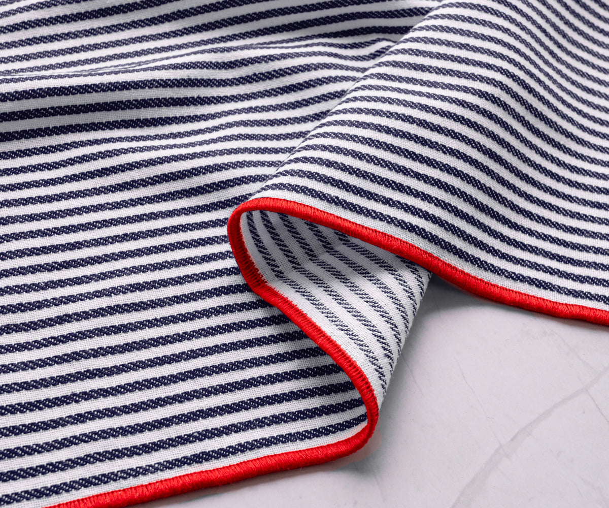 Striped Dinner Napkins with Borders