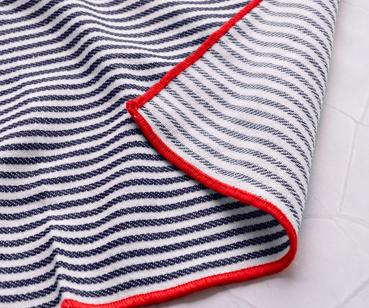 Striped Dinner Napkins with Borders