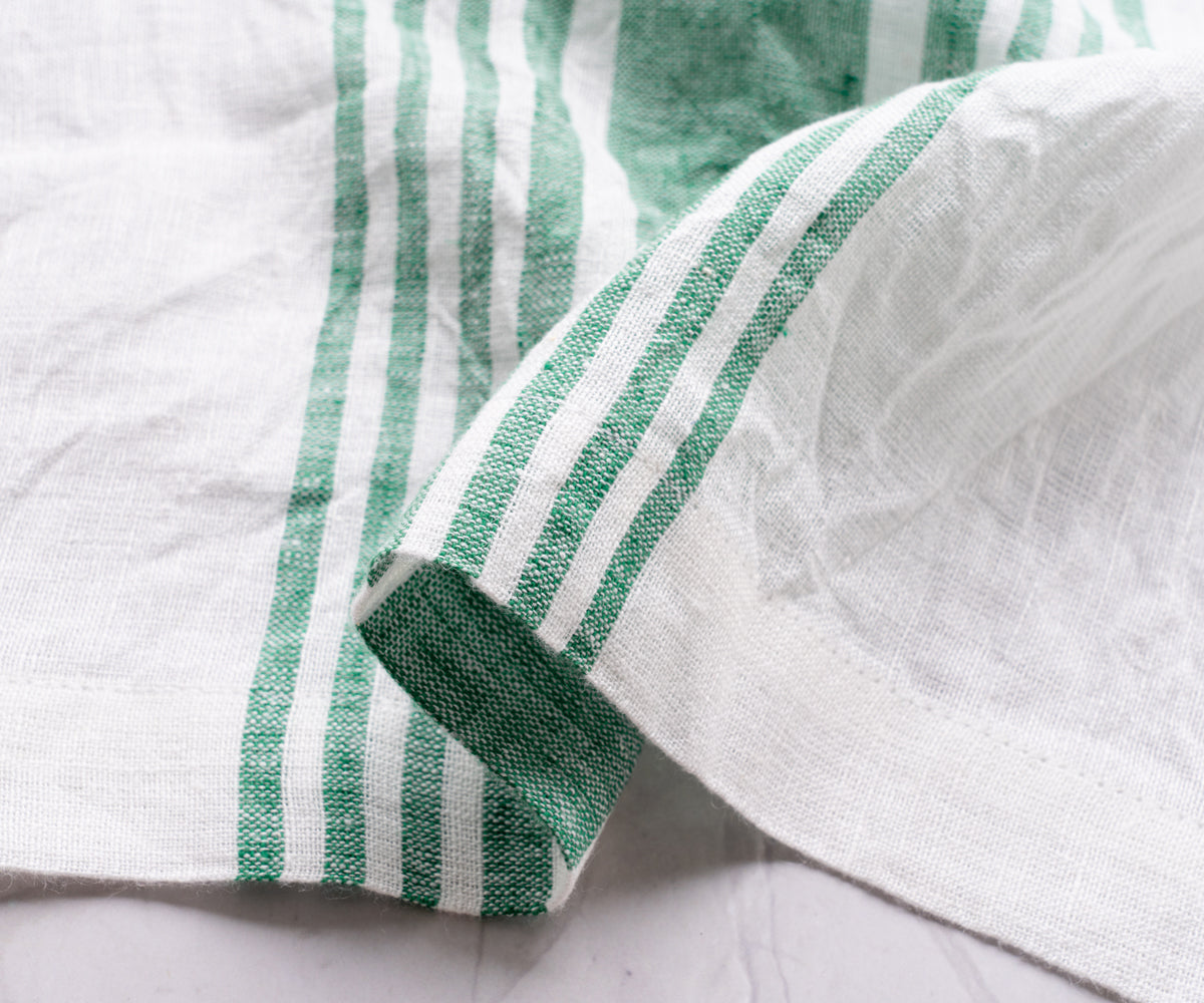 Green Striped Napkins Set of 4, 8 & More