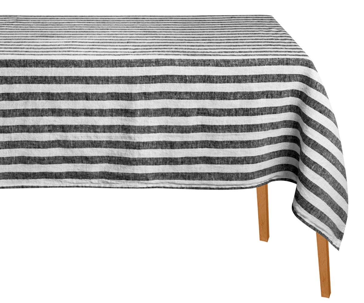 Linen Striped Tablecloth