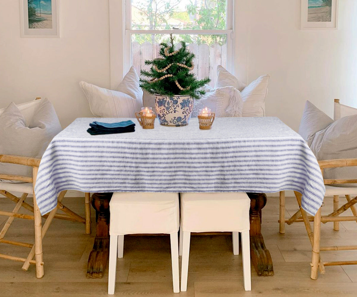 Linen Tablecloth - Striped Tablecloths