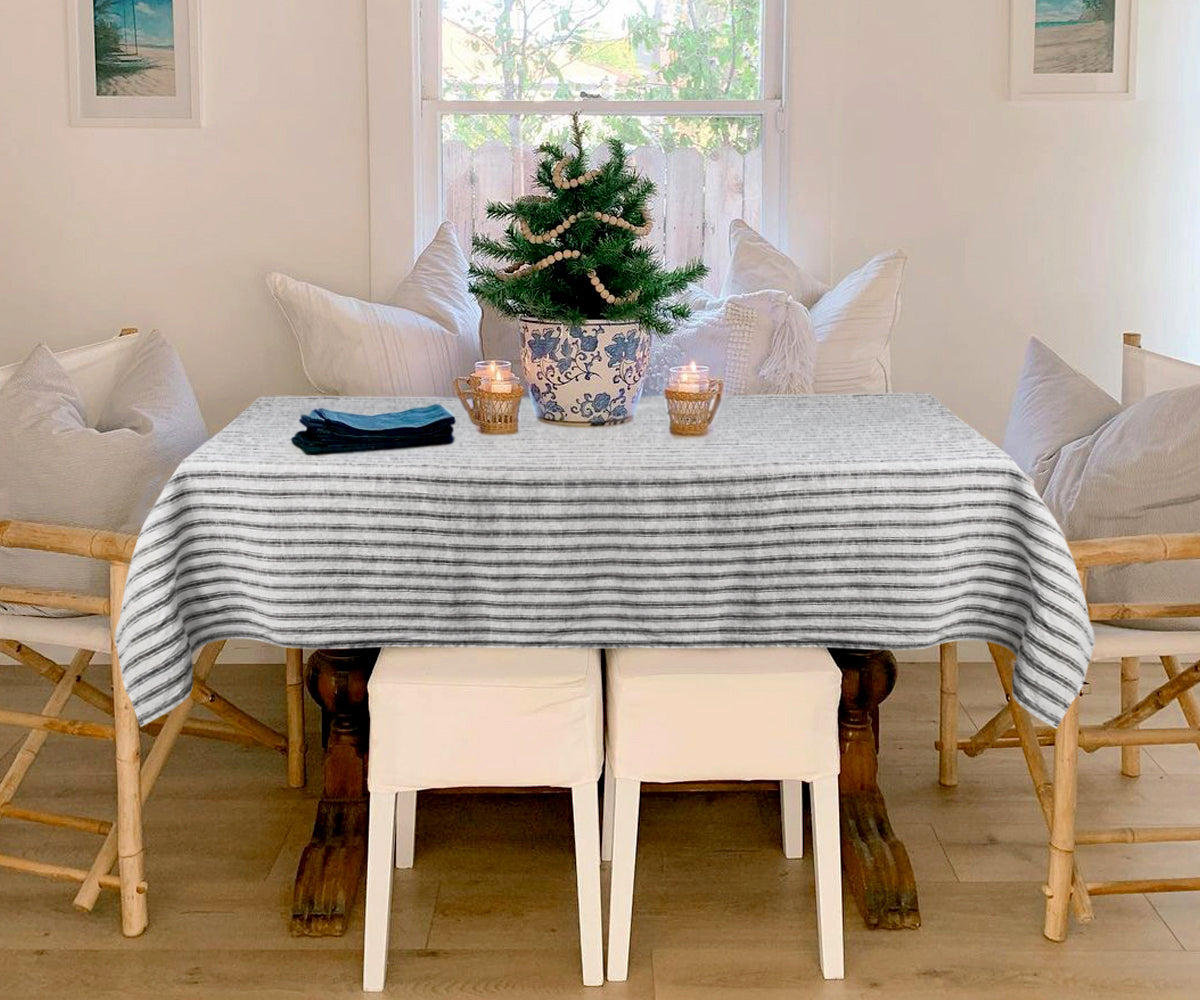 Linen Tablecloth - Striped Tablecloths