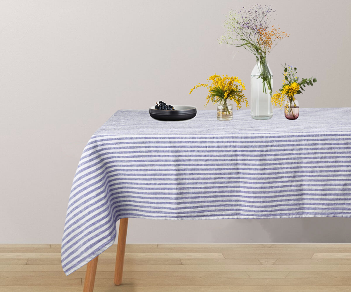 Linen Tablecloth - Rectangle Striped Tablecloths