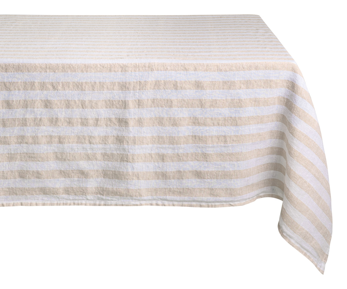 Linen Striped Tablecloth