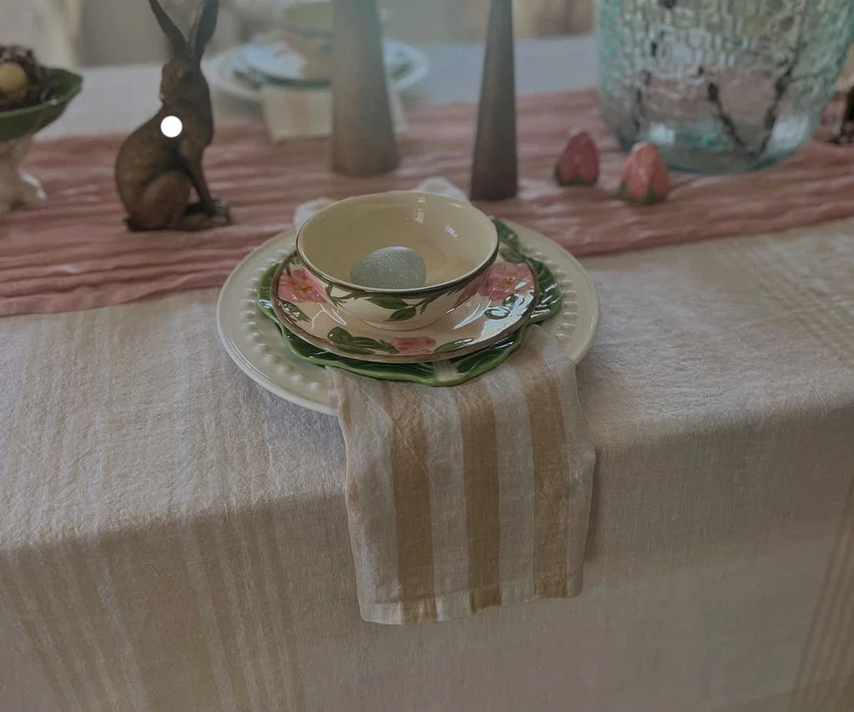 Tan Stripe Napkins - Beige Napkins