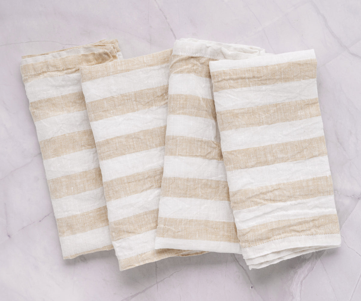 Italian Stripe Linen Napkins