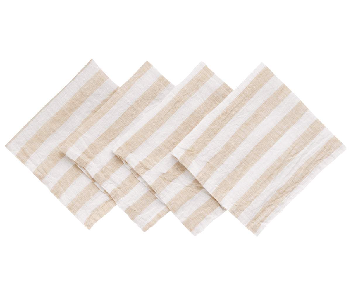 Italian Stripe Linen Napkins