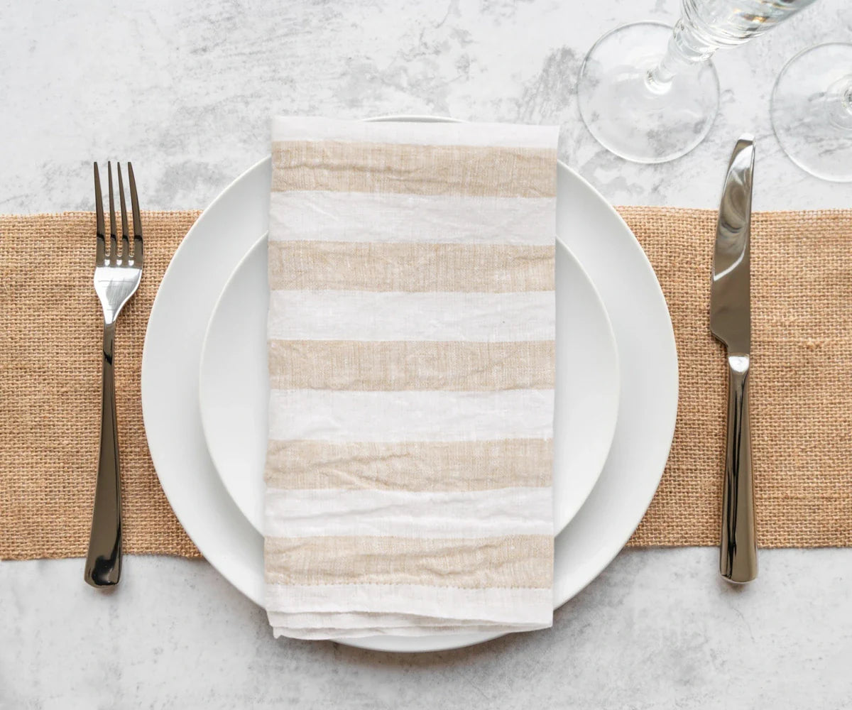 Italian Stripe Linen Napkins