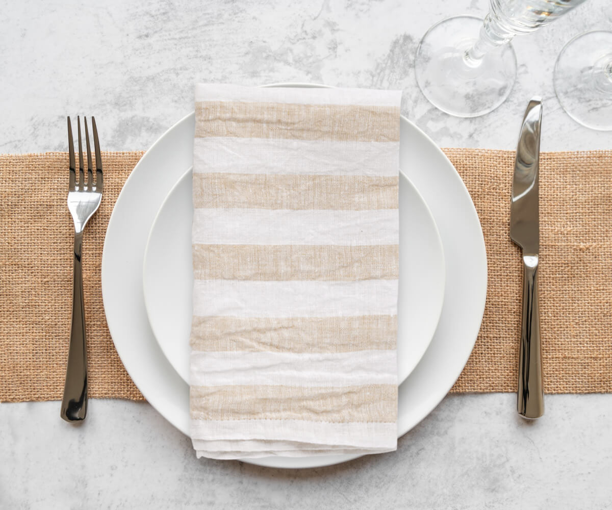 Italian Stripe Linen Napkins