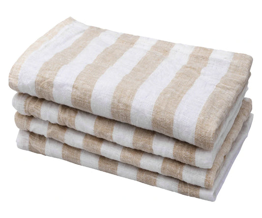 Tan Stripe Napkins - Beige Napkins