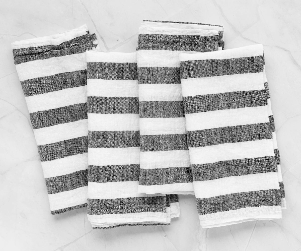 Italian Stripe Linen Napkins