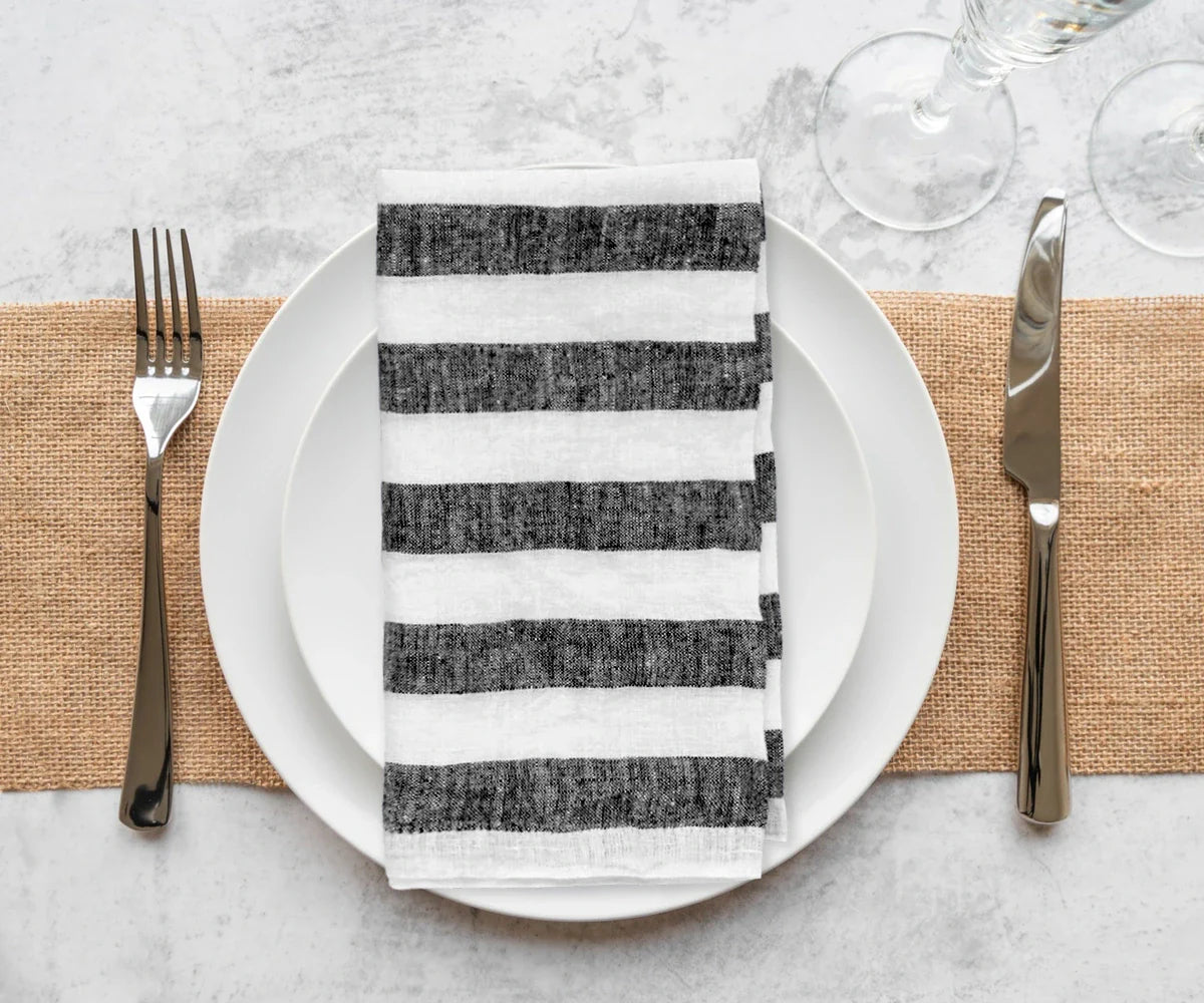 Italian Stripe Linen Napkins