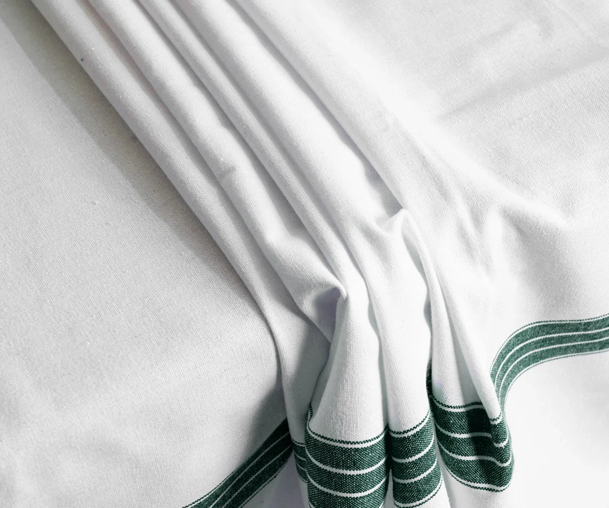 Round Tablecloth 63 inch - Striped Cotton Tablecloth