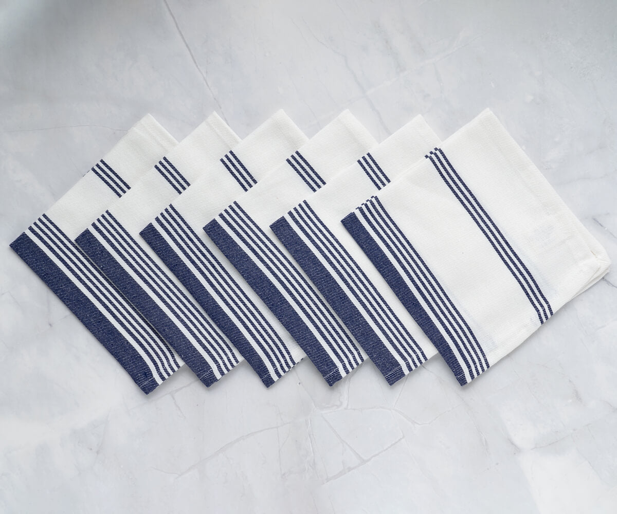 Striped Napkins - Cloth Napkins Set of 6