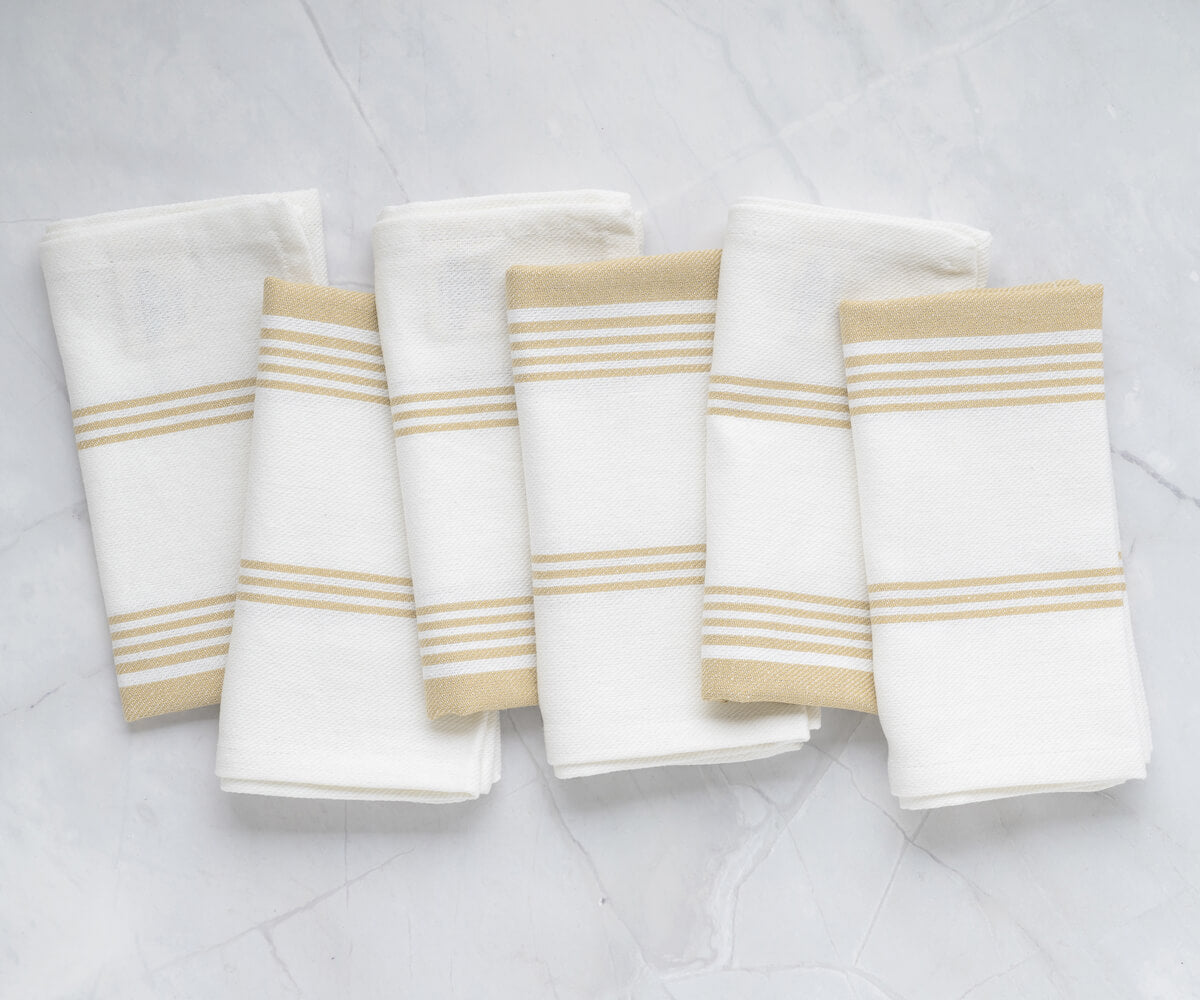Striped Napkins - Cloth Napkins Set of 6
