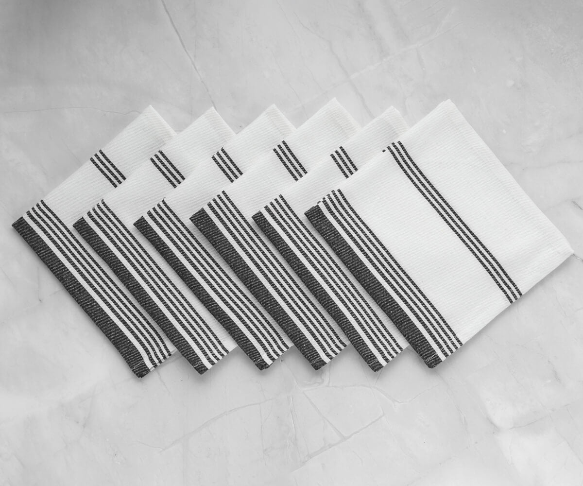Striped Napkins - Cloth Napkins Set of 6