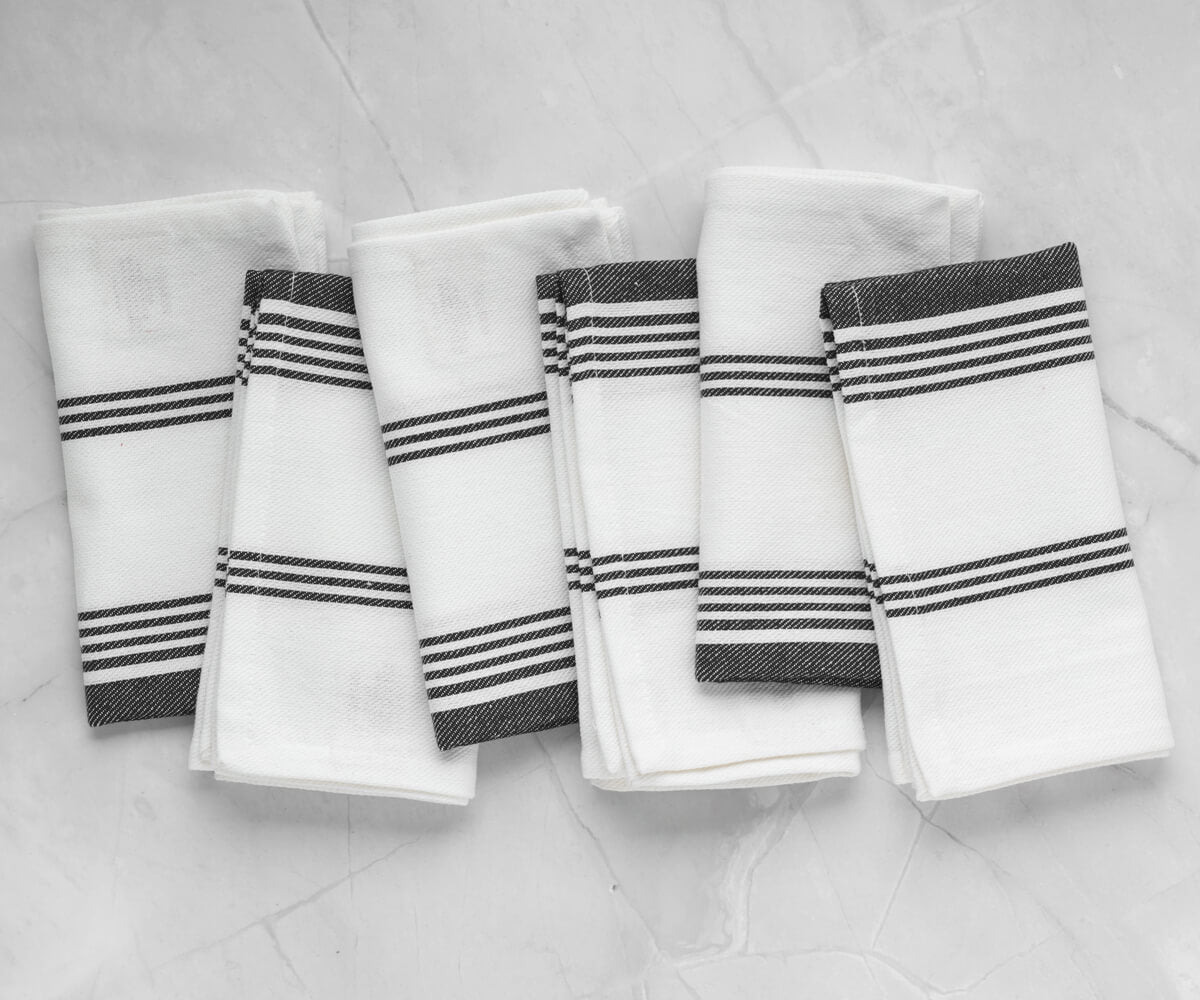 Striped Napkins - Cloth Napkins Set of 6