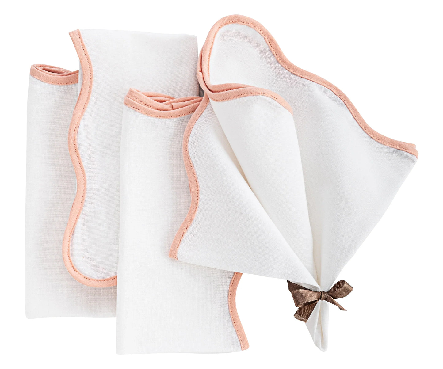 Beige Scallop Napkins - Embroidered Napkins