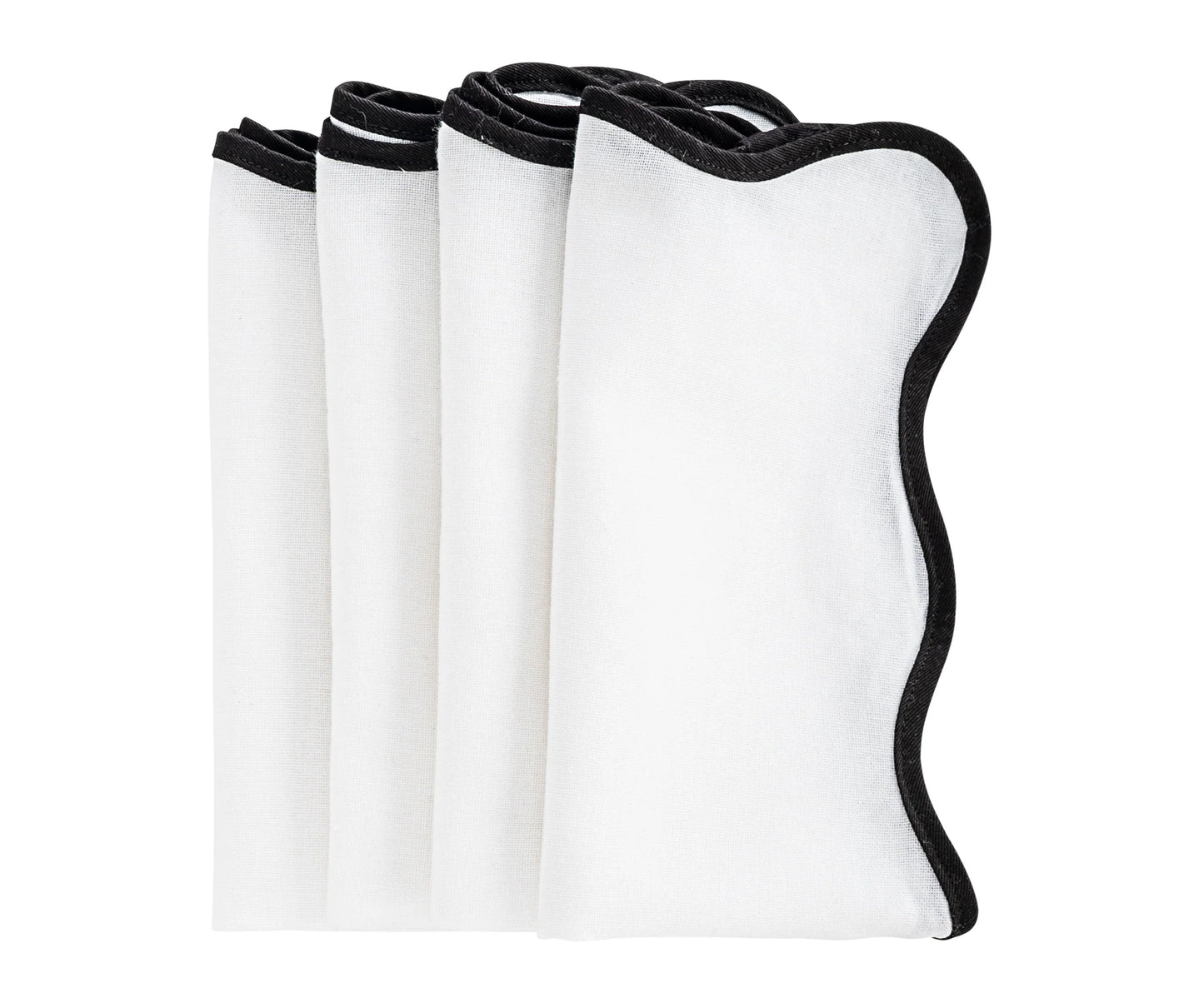 Black Scallop Edge Napkins