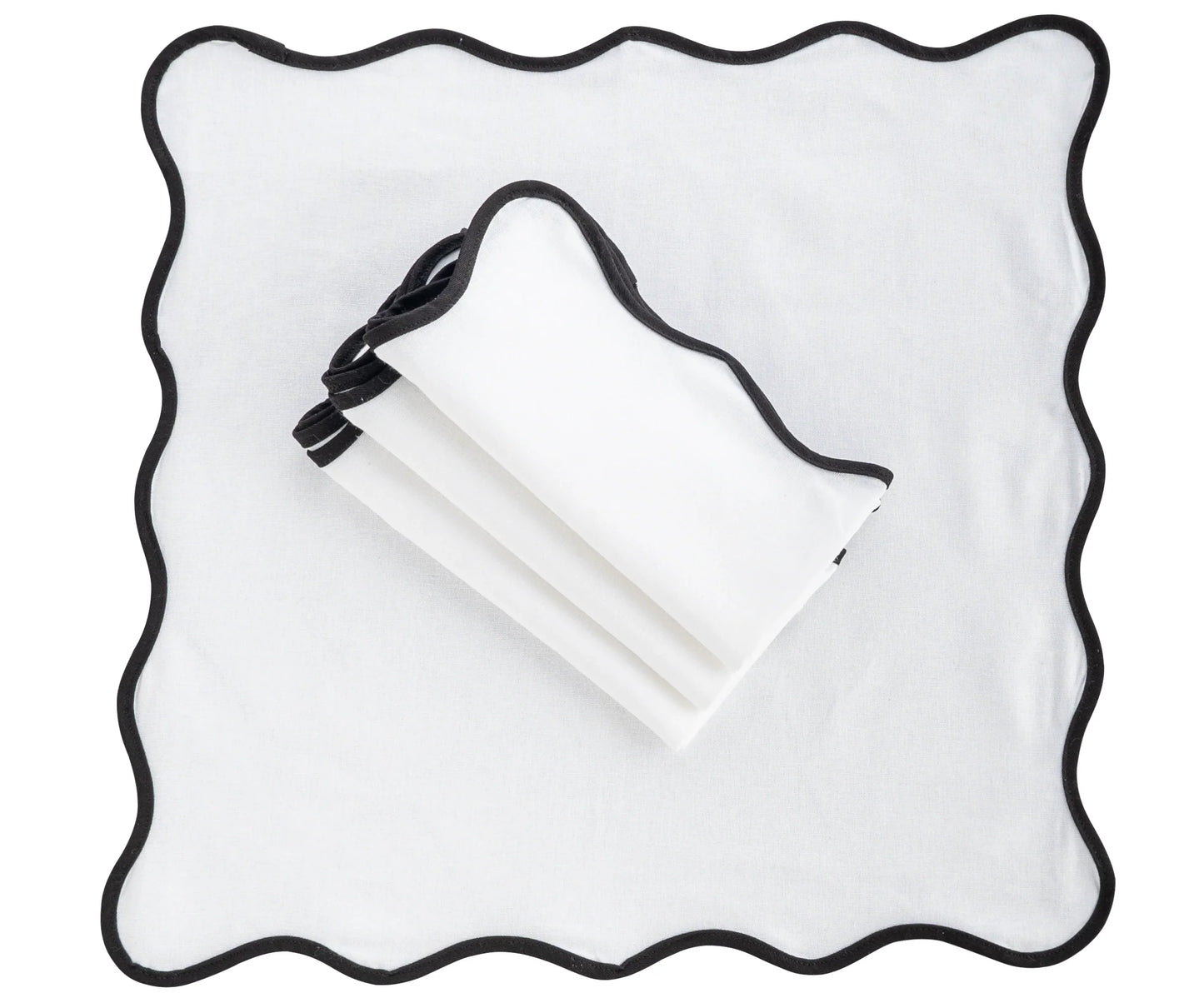 Black Scallop Edge Napkins