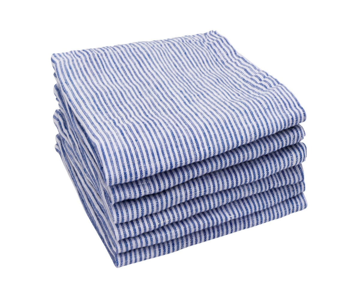 Dark Blue Ticking Stripe Napkins