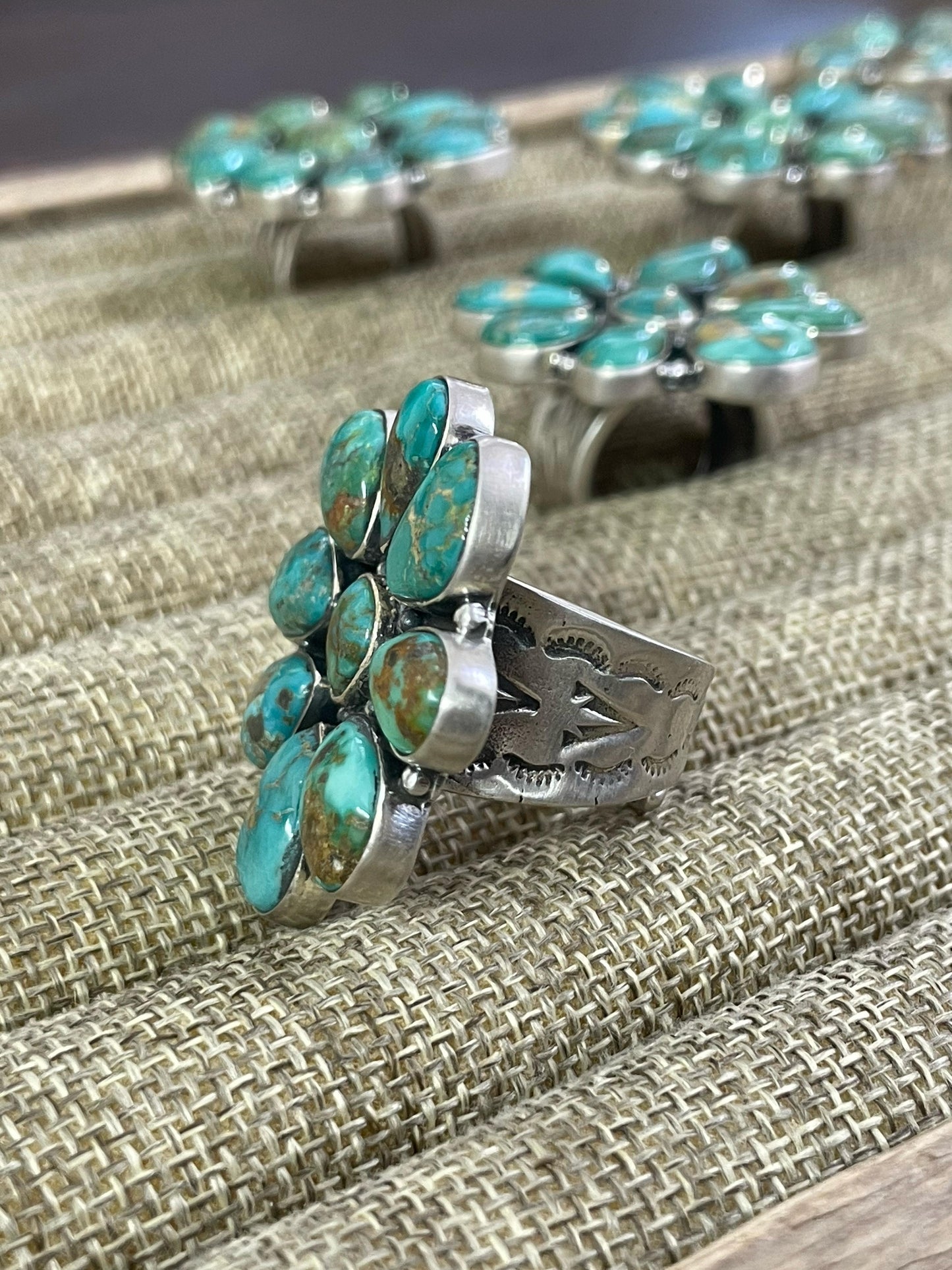 Handmade Sterling Silver HARDY PIT Adjustable Rings, Signed Nizhoni
