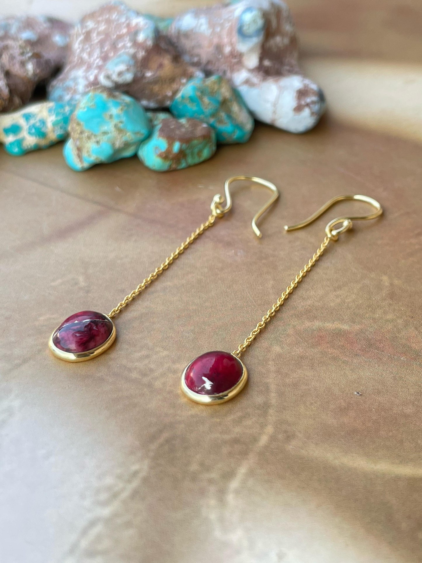 “The Golden Collection” Golden Dahlia Rose Dangler Handmade Gold Plated Earrings