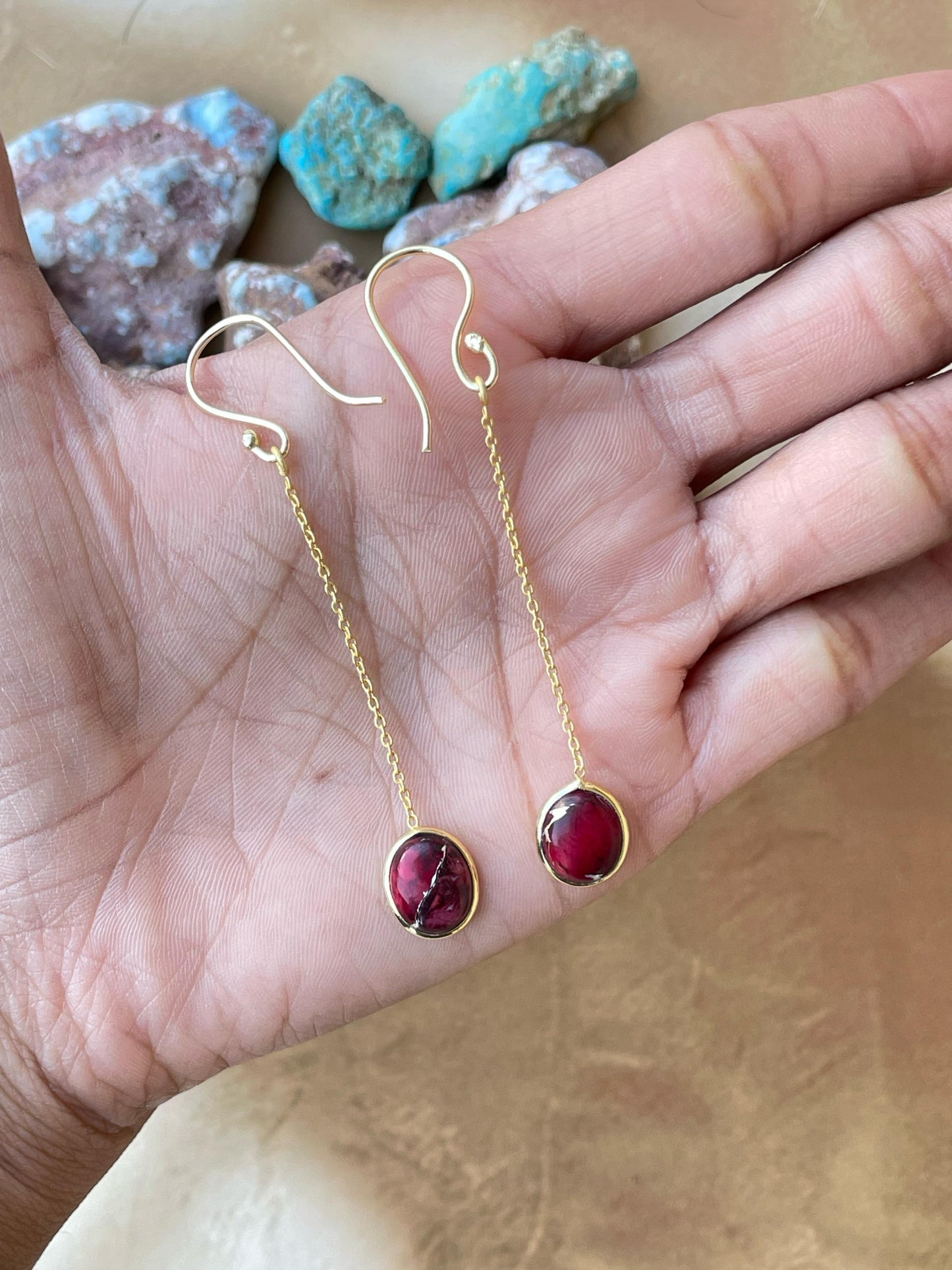 “The Golden Collection” Golden Dahlia Rose Dangler Handmade Gold Plated Earrings