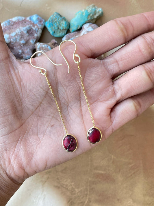 “The Golden Collection” Golden Dahlia Rose Dangler Handmade Gold Plated Earrings