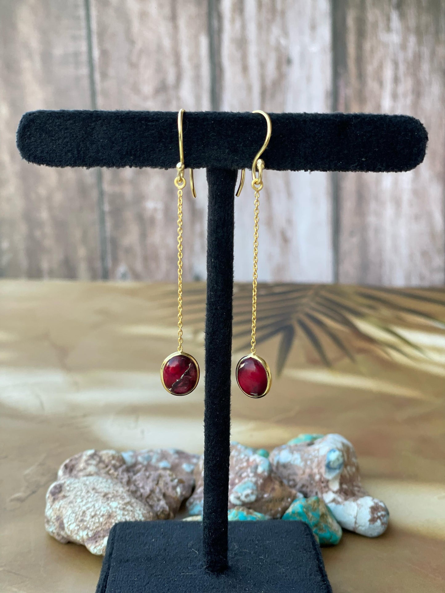 “The Golden Collection” Golden Dahlia Rose Dangler Handmade Gold Plated Earrings