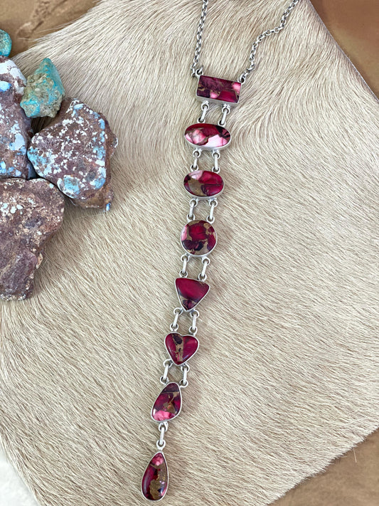Handmade Sterling Silver, Rose Dahlia Necklace Signed Nizhoni