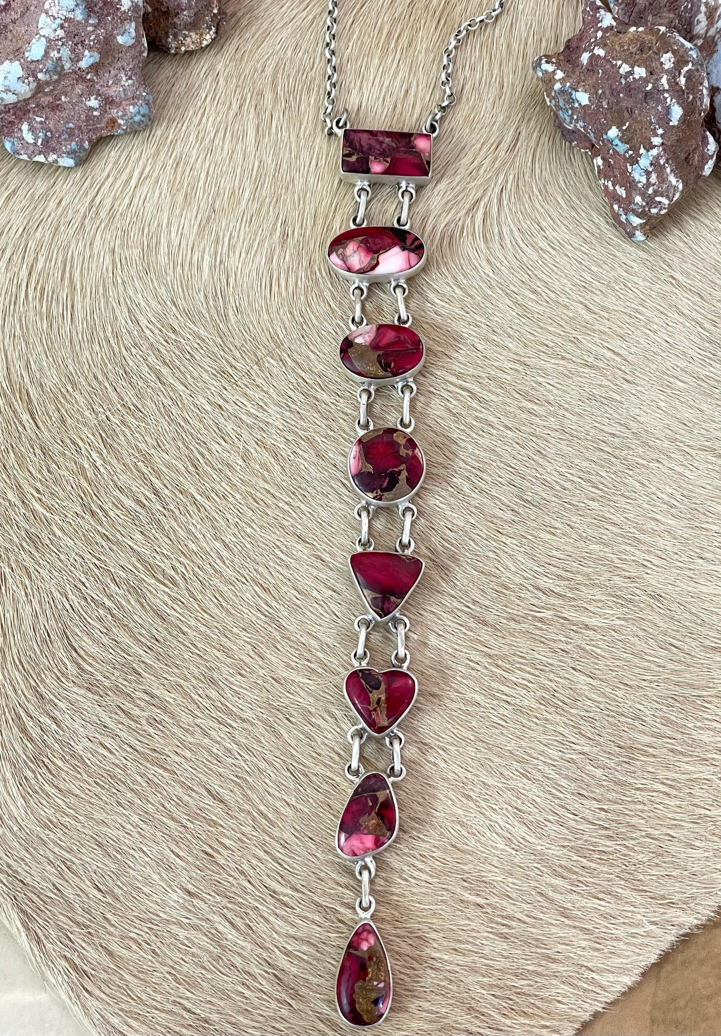 Handmade Sterling Silver, Rose Dahlia Necklace Signed Nizhoni