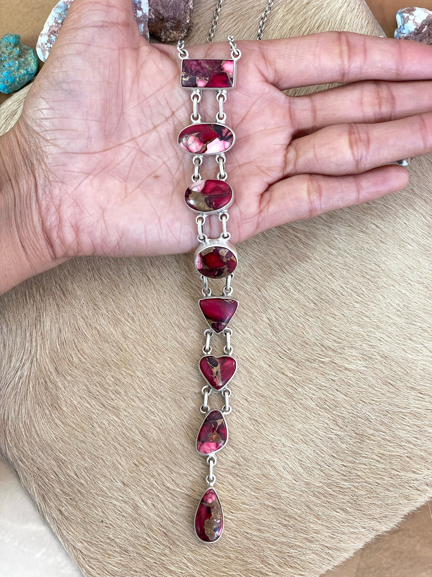 Handmade Sterling Silver, Rose Dahlia Necklace Signed Nizhoni