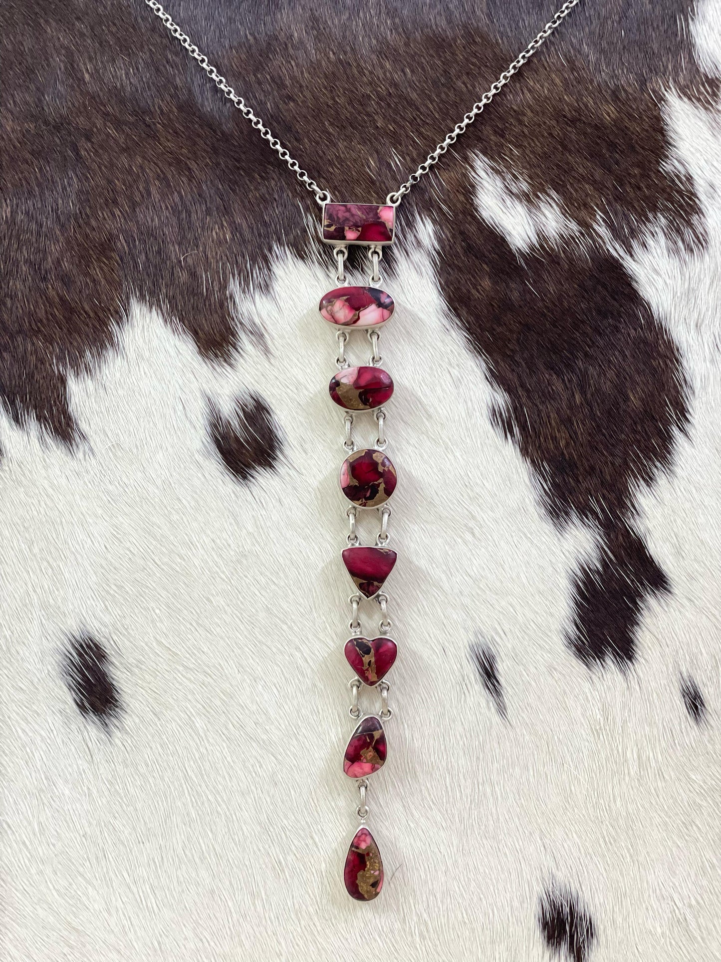 Handmade Sterling Silver, Rose Dahlia Necklace Signed Nizhoni