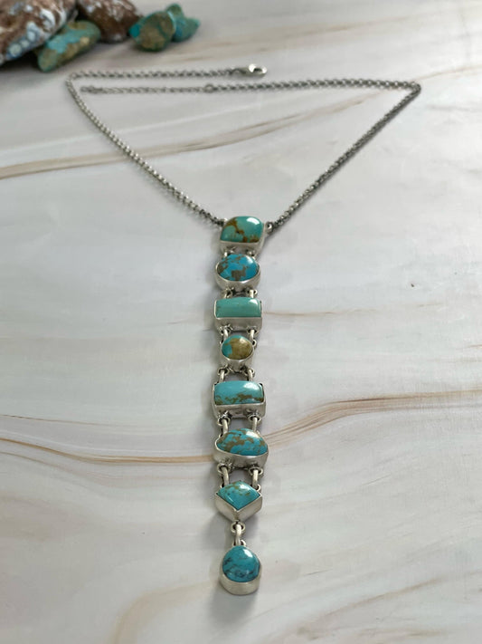 Handmade Sterling Silver, Mojave Necklace Signed Nizhoni