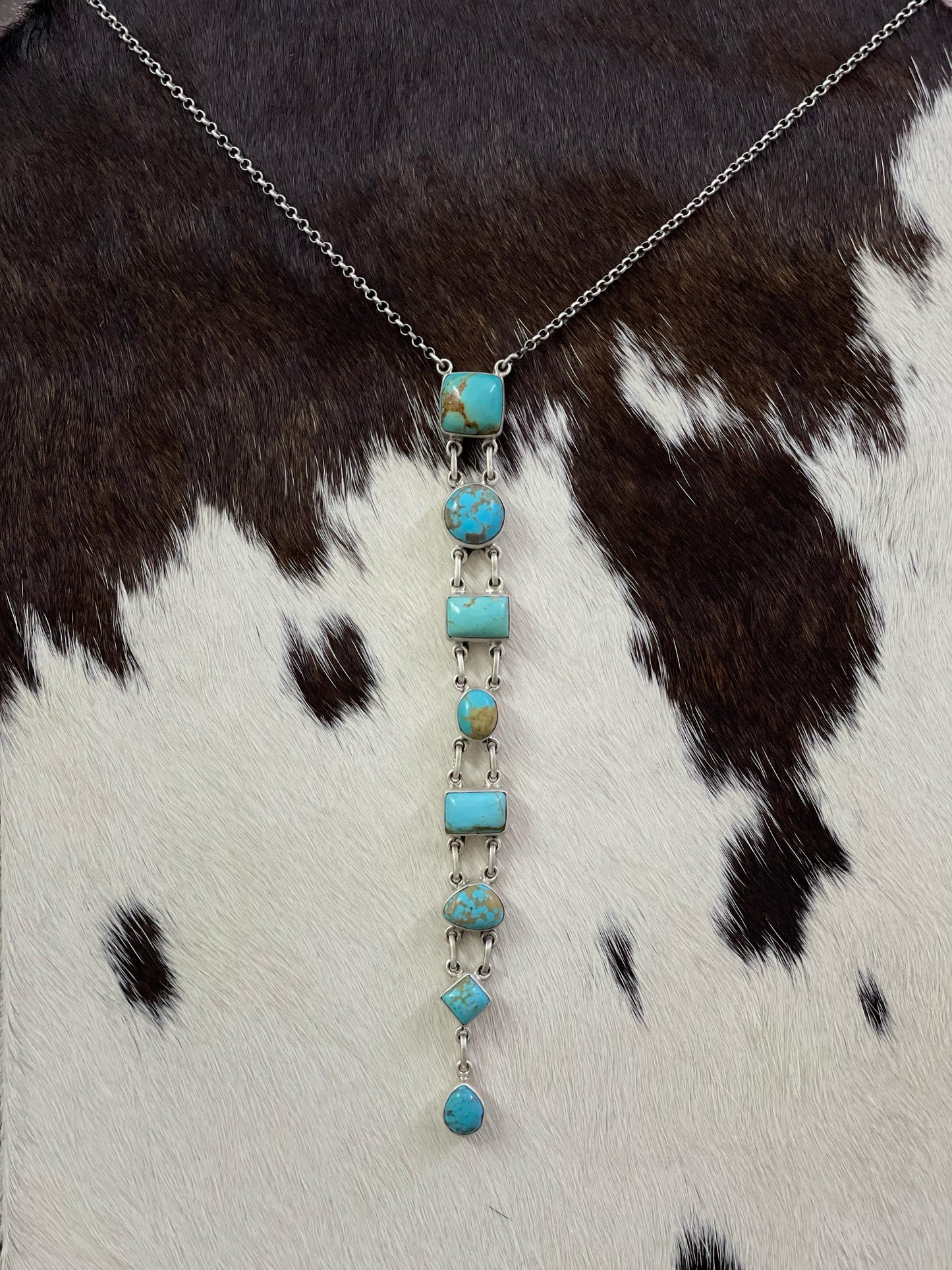 Handmade Sterling Silver, Mojave Necklace Signed Nizhoni