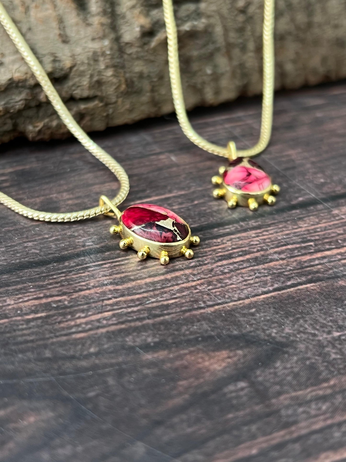 "THE GOLDEN COLLECTION" Handmade Natural Dahlia Rose Gold Plated Necklace