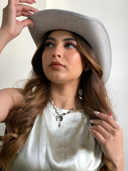 Handmade Sterling Silver White Buffalo Naja Necklace "Signed Nizhoni"
