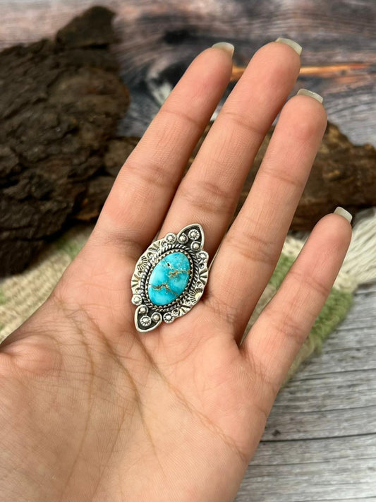 Handmade Sterling Silver Sierra Bella Adjustable Ring "Singed Nizhoni"