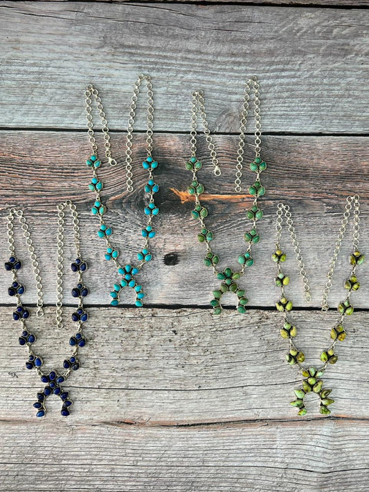 Handmade Sterling Silver Multi Stones Naja Necklace "Signed Nizhoni"