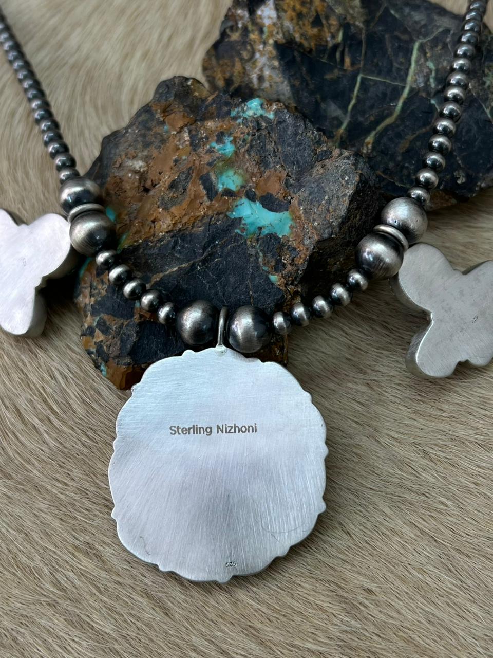 Handmade Sterling Silver Cotton Candy Beaded Necklace "Signed Nizhoni"