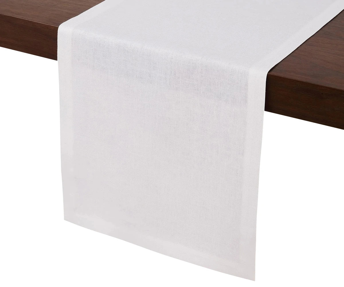 White Table Runner - 100% Linen