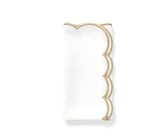 White Napkins With Scalloped Trim