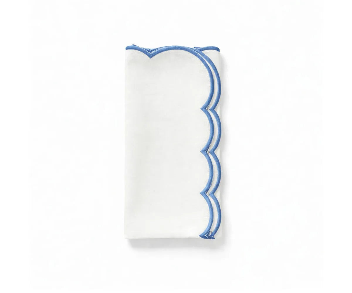 White Napkins With Scalloped Trim