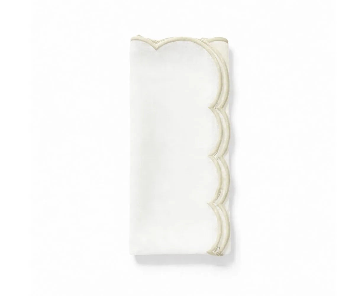 White Napkins With Scalloped Trim