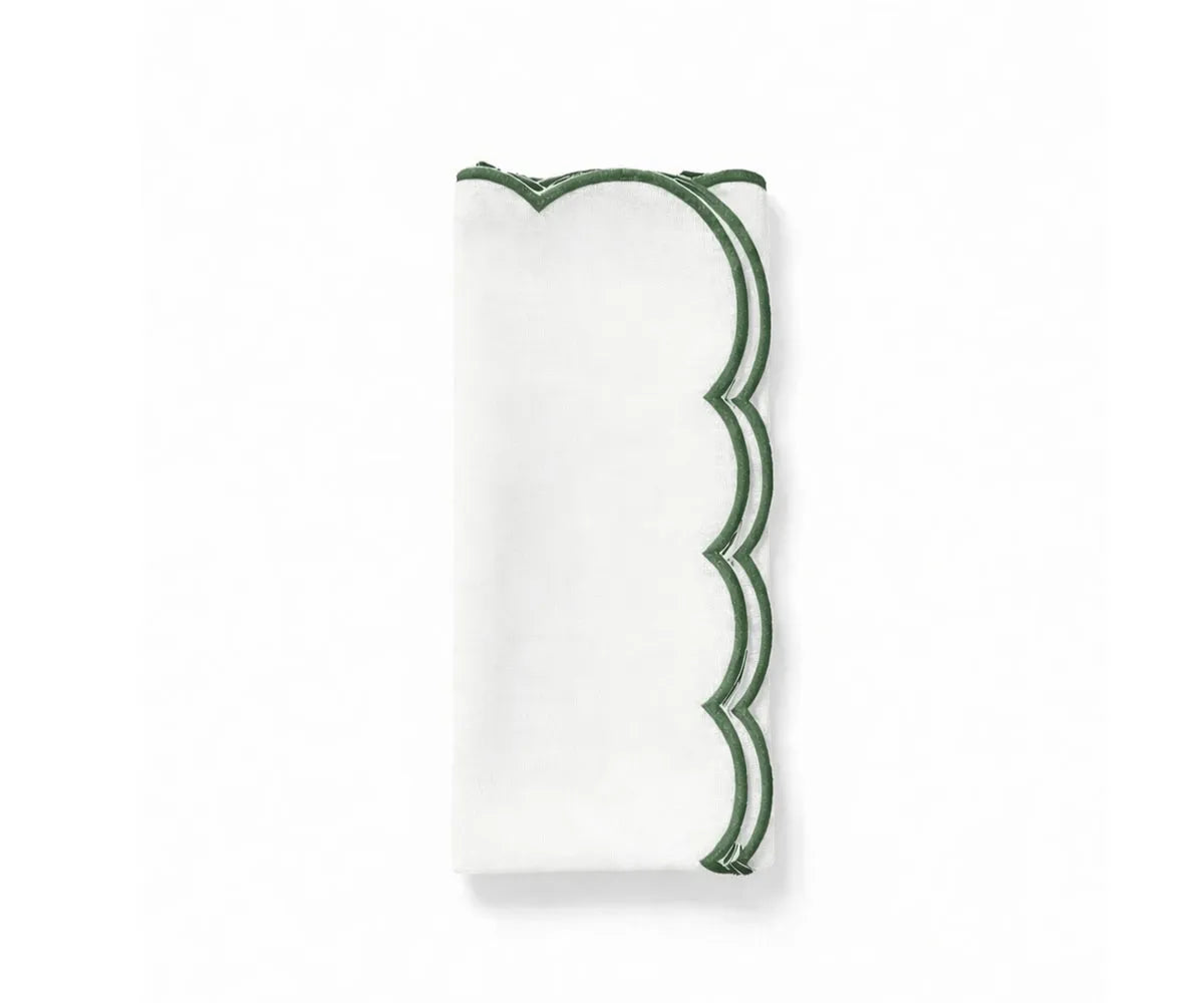 White Napkins With Scalloped Trim