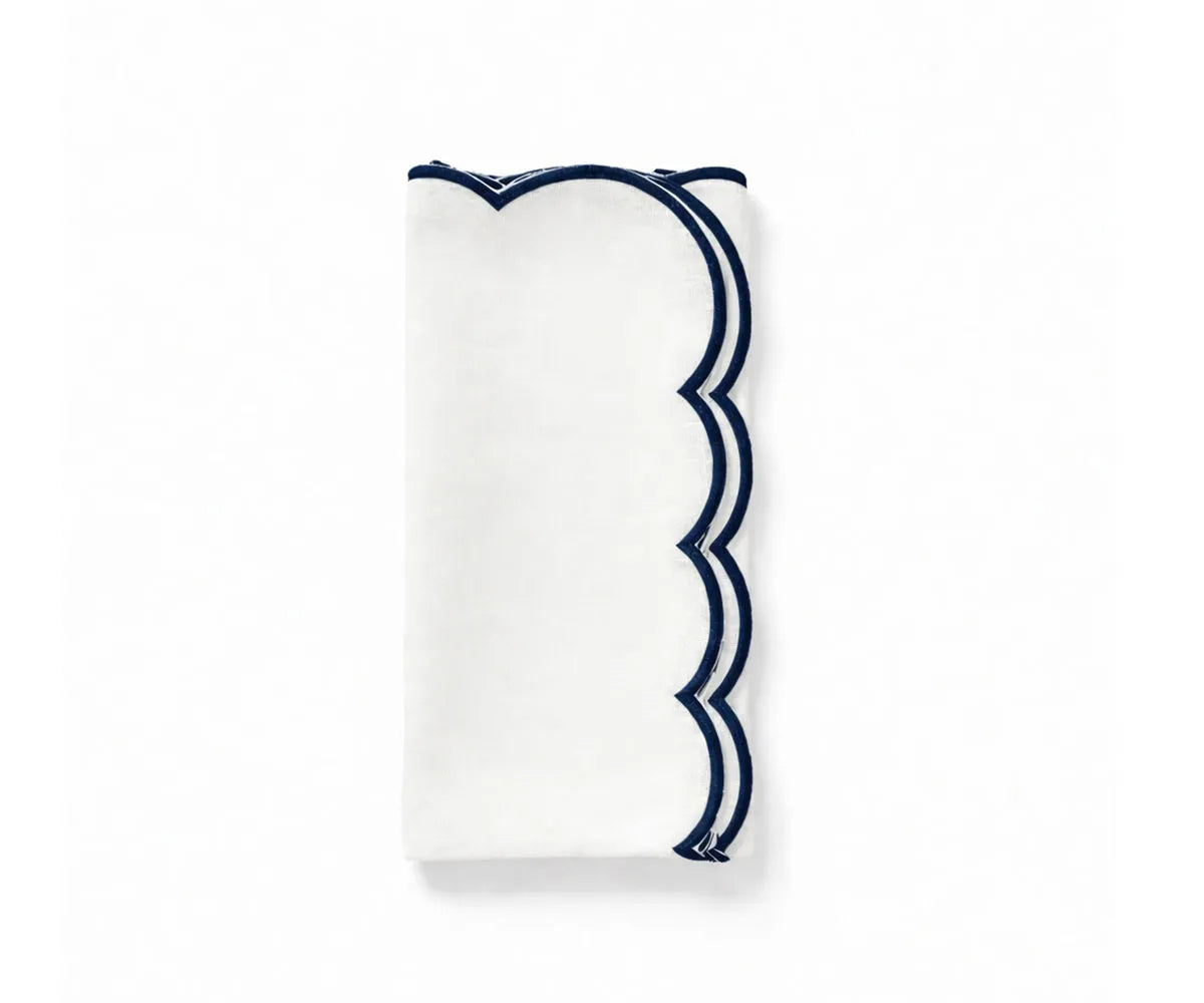 White Napkins With Scalloped Trim