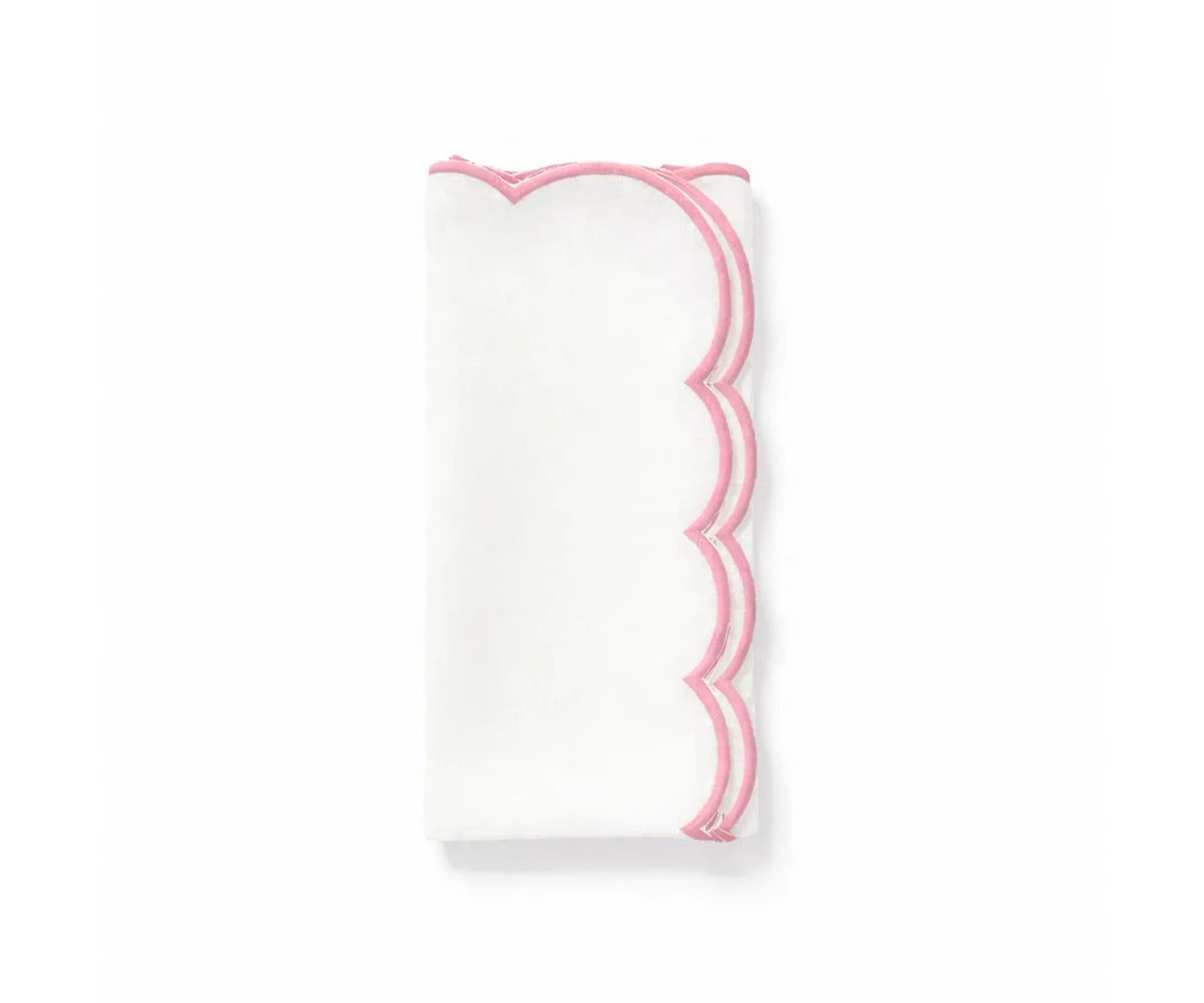 White Napkins With Scalloped Trim