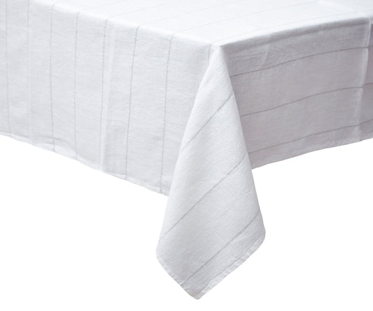 Rectangle Tablecloth - Striped Linen Tablecloth