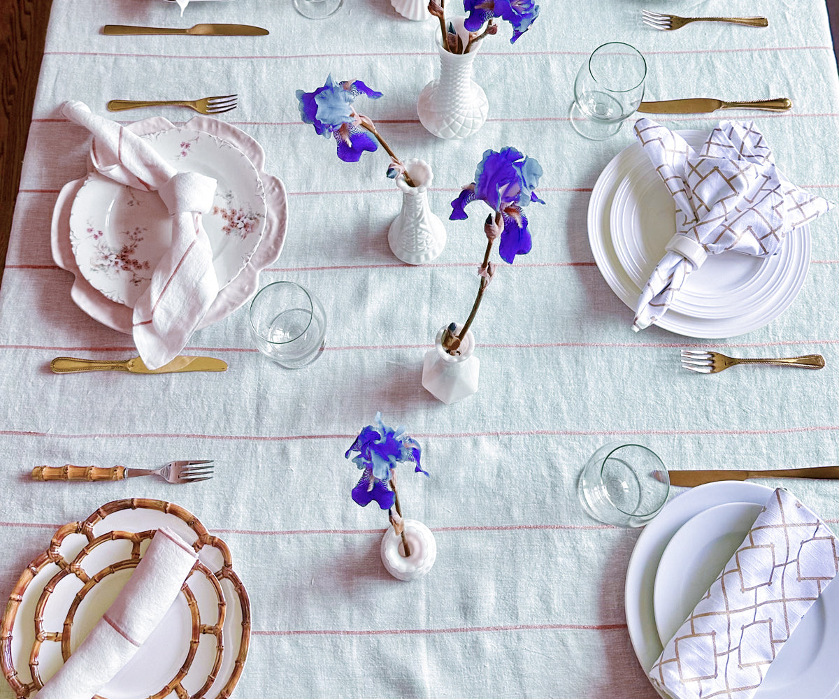 Linen Tablecloth - Striped Rectangle Tablecloth